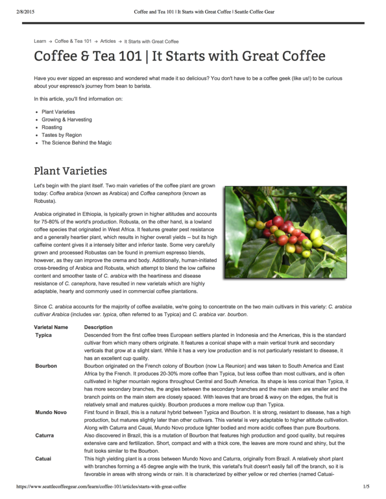 Content & Editorial | Seattle Coffee Gear | It Starts with Great Coffee